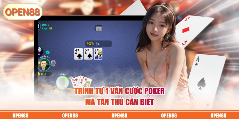 Trình tự 1 ván cược Poker mà tân thủ cần biết